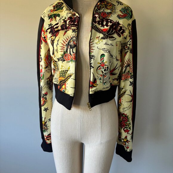 Ed Hardy Women's Shrunken Flashboard Multitrack Jacket - Picture 2 of 10